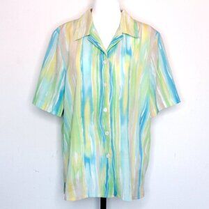 Vintage Alia Watercolor  Button Down Blouse Unisex